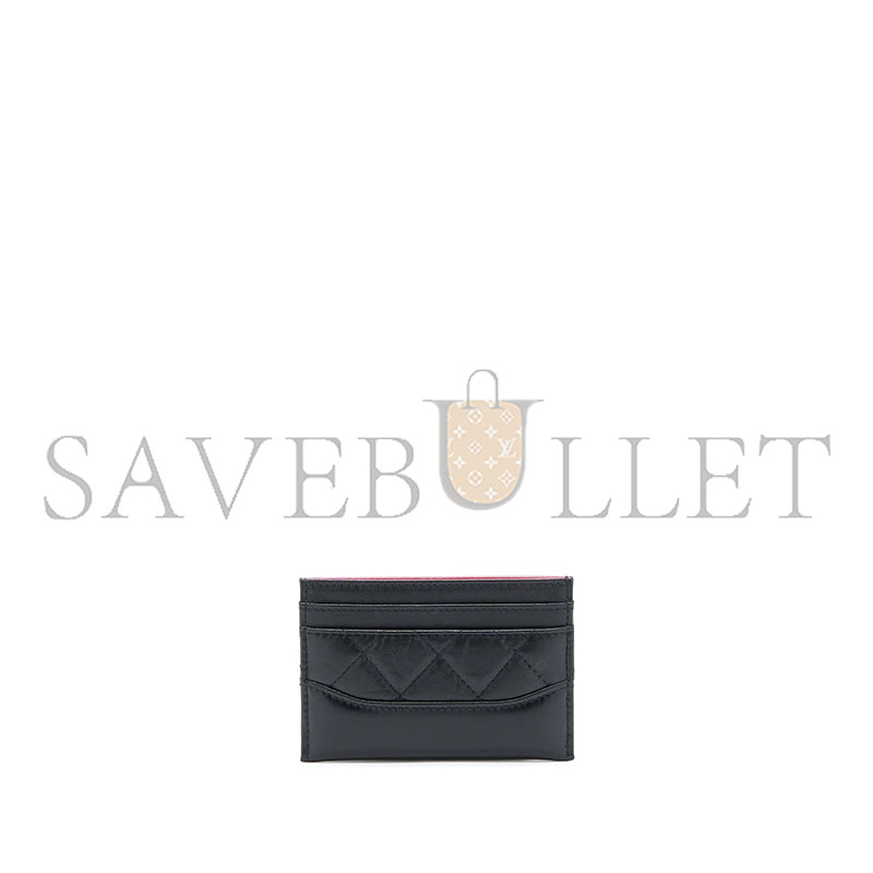CHANEL MASTER GABRIELLE CARD HOLDER AGED CALFSKIN BLACK GHW (11*8cm) 